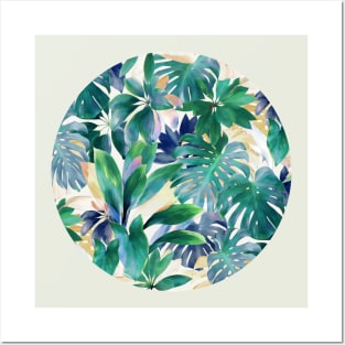 Pastel Summer Tropical Emerald Jungle Posters and Art